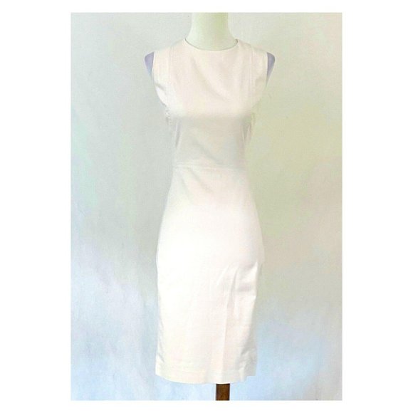 Calvin Klein Sleeveless Blush Cotton Blend Sheath - Picture 2 of 8